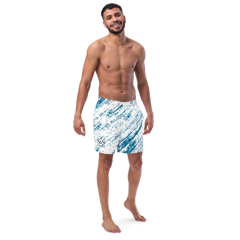 S&S COUTURE Men's Recycled Swim Shorts - Quick-Dry All-Over Print | Sustainable