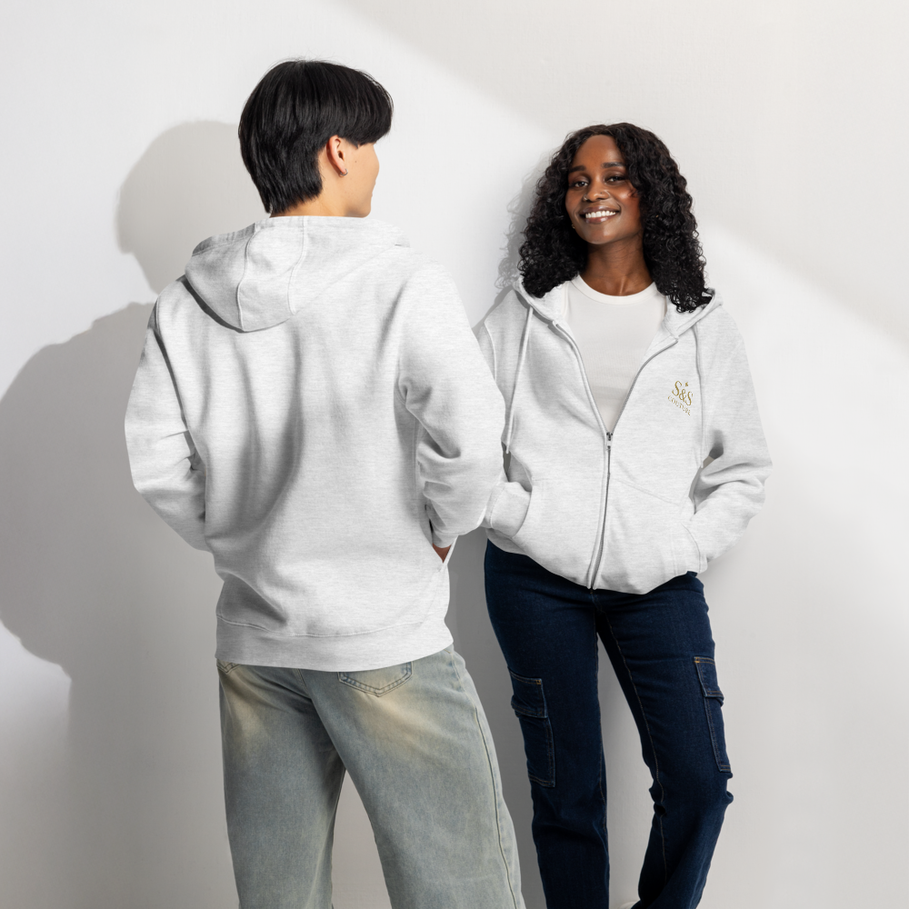 S&S COUTURE Premium Full Zip Hoodie - Cotton Blend | Everyday Comfort